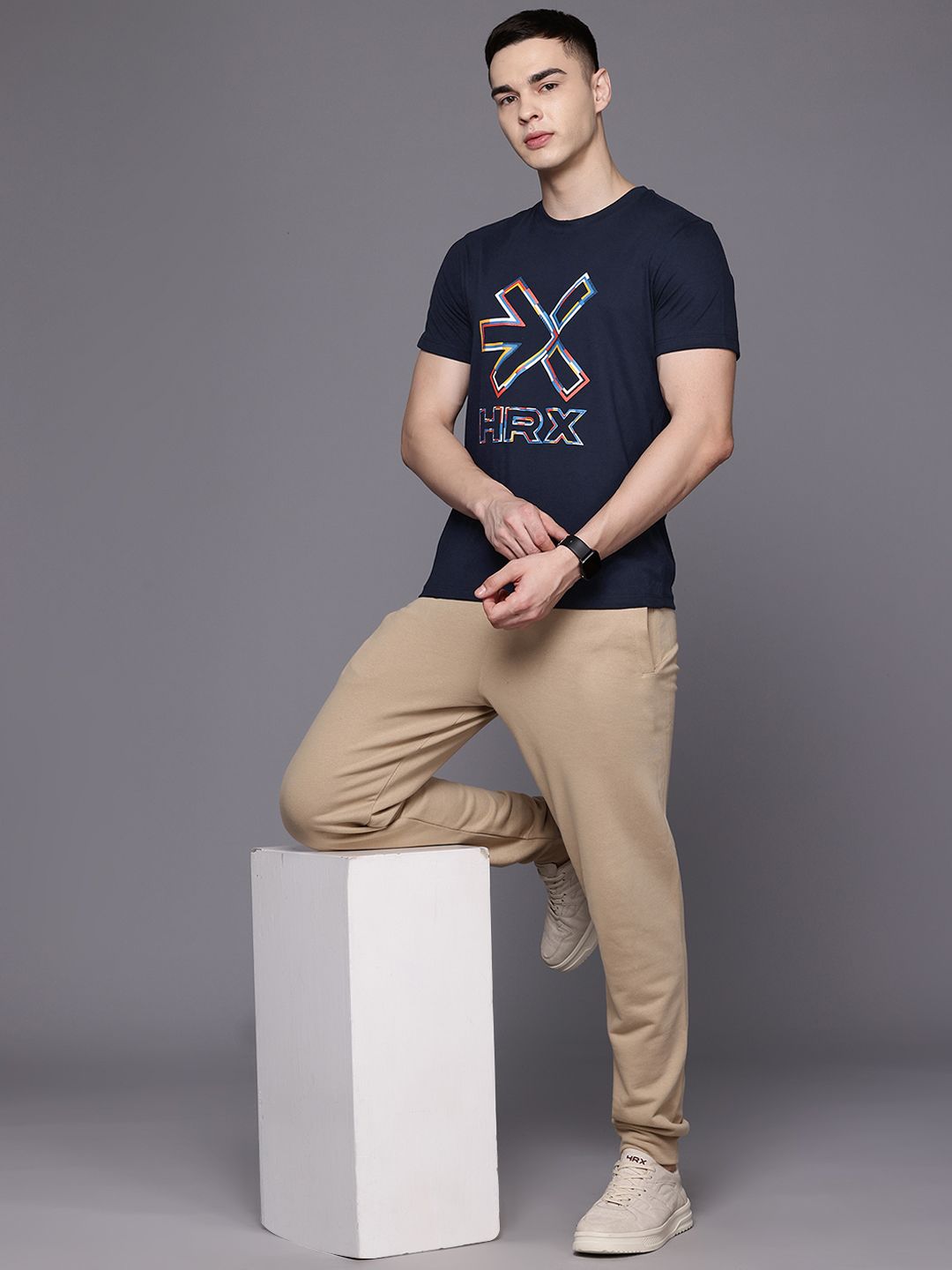 HRX by Hrithik Roshan Brand Logo Print Regular Fit Lifestyle T-shirt