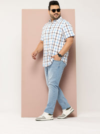 Thomas Scott Men Plus Size Premium Checked Casual Shirt