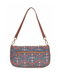 ZOUK Ethnic Motifs Printed Structured Baguette Bag Handbags