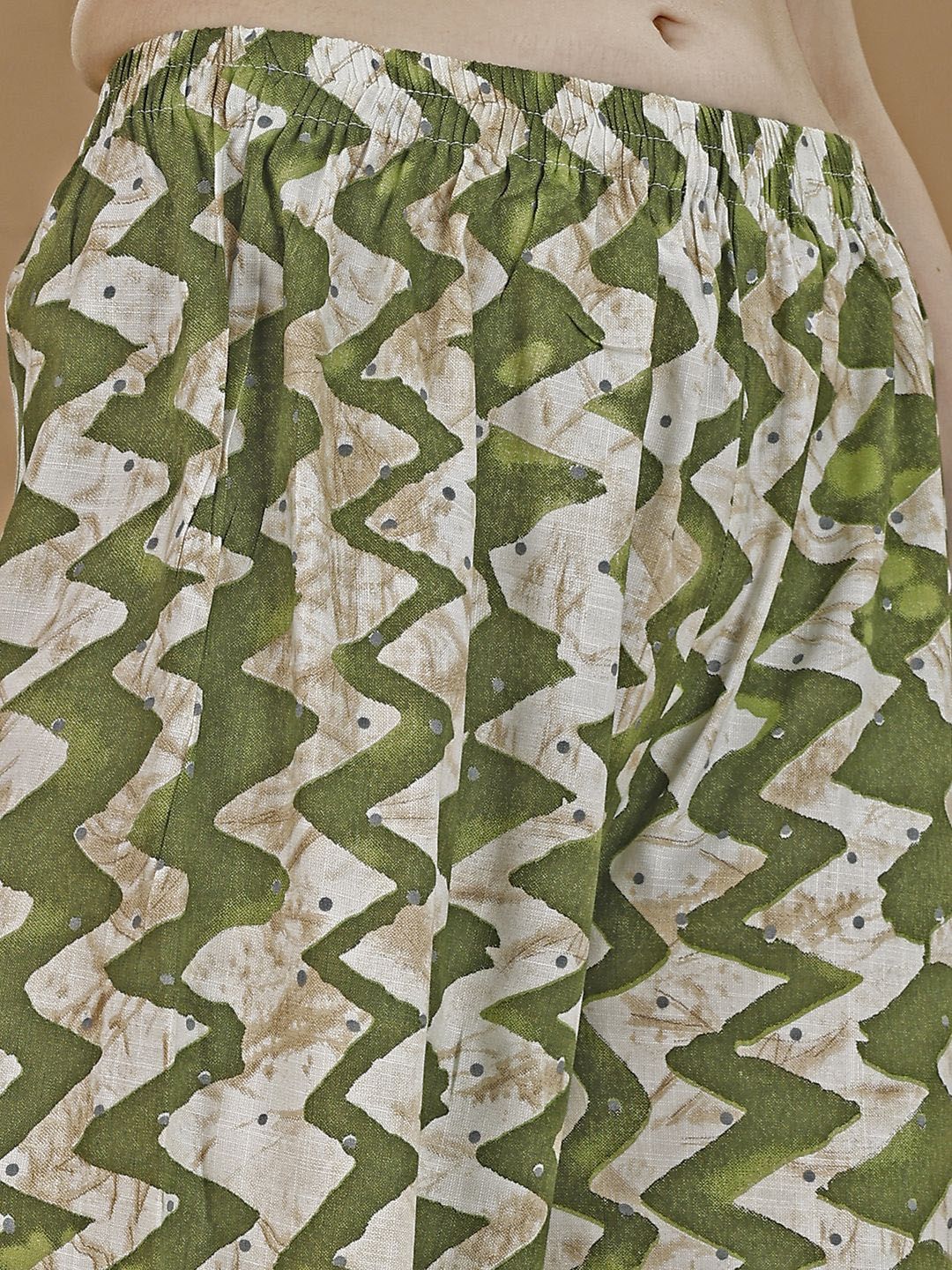 KALINI Chevron Printed Regular Kurta with Palazzos & Dupatta