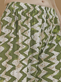 KALINI Chevron Printed Regular Kurta with Palazzos & Dupatta