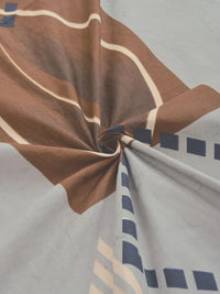 Moda Rapido X KLOTTHE Grey & Brown Geometric 300 TC King Bedsheet with 4 Pillow Covers
