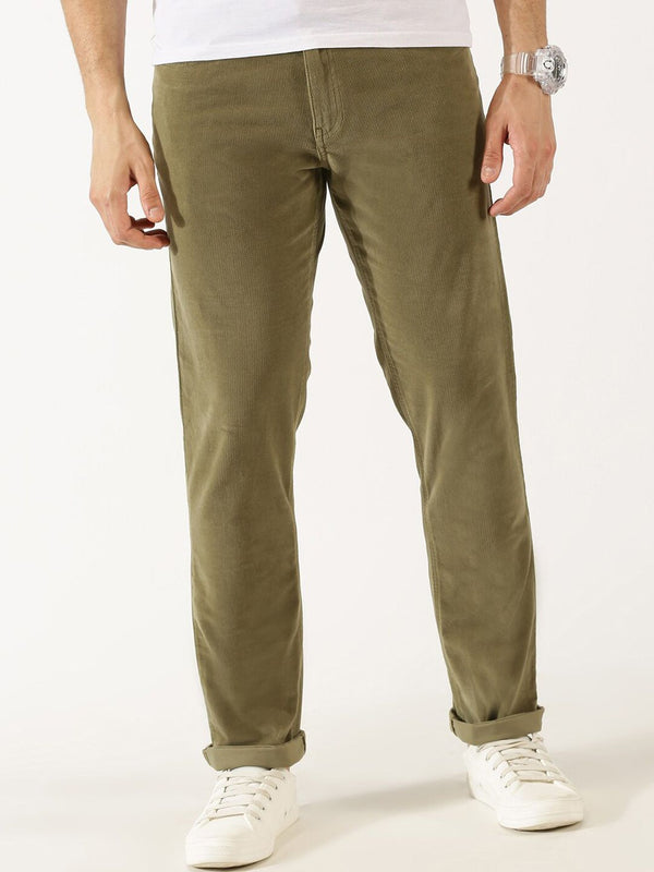 Thomas Scott Men Mid-Rise Regular Fit Corduroy Chinos Trousers