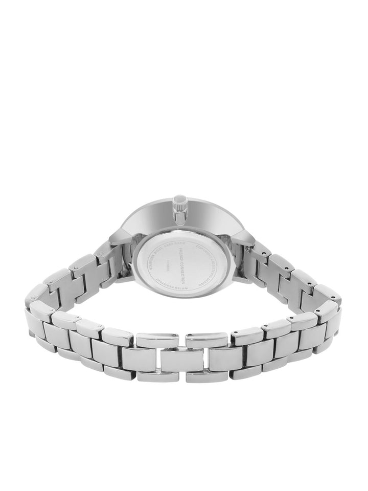 French Connection Women White Dial & Silver Toned Straps Analogue Watch-FCS001A-Silver