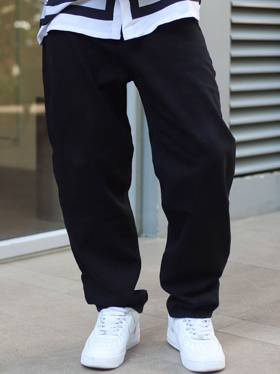 Powerlook Men Black Baggy Fit Clean Look Jeans