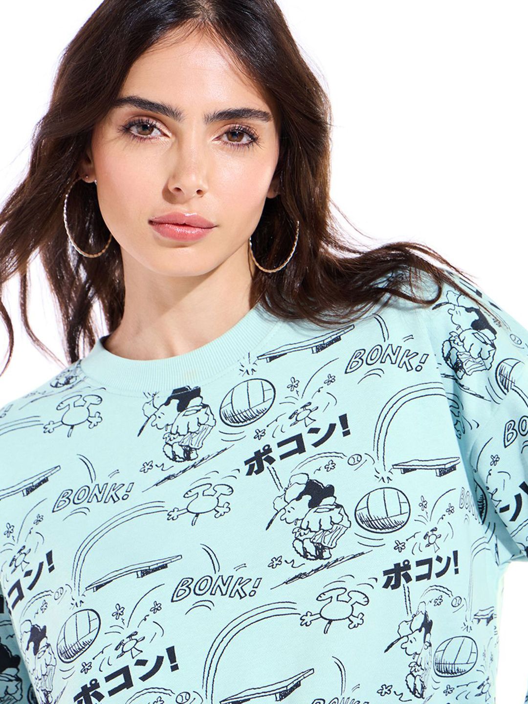 Bewakoof Humour and Comic Printed Oversized Sweatshirt