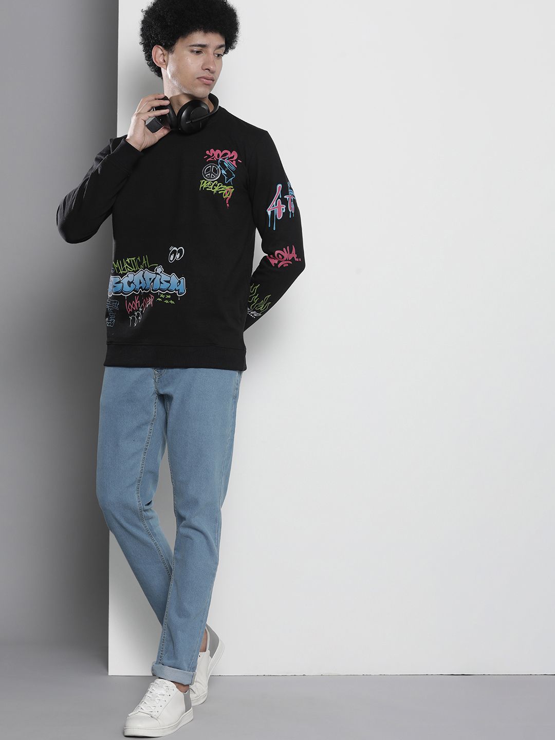 The Indian Garage Co Men Black Printed Sweatshirt