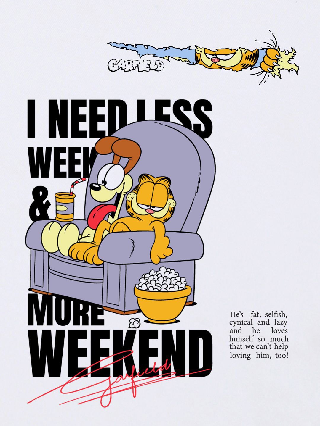 Bewakoof Women Garfield Comic Printed Relaxed Fit T-shirt