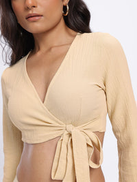 DressBerry Textured Super Crop Wrap Co-Ords