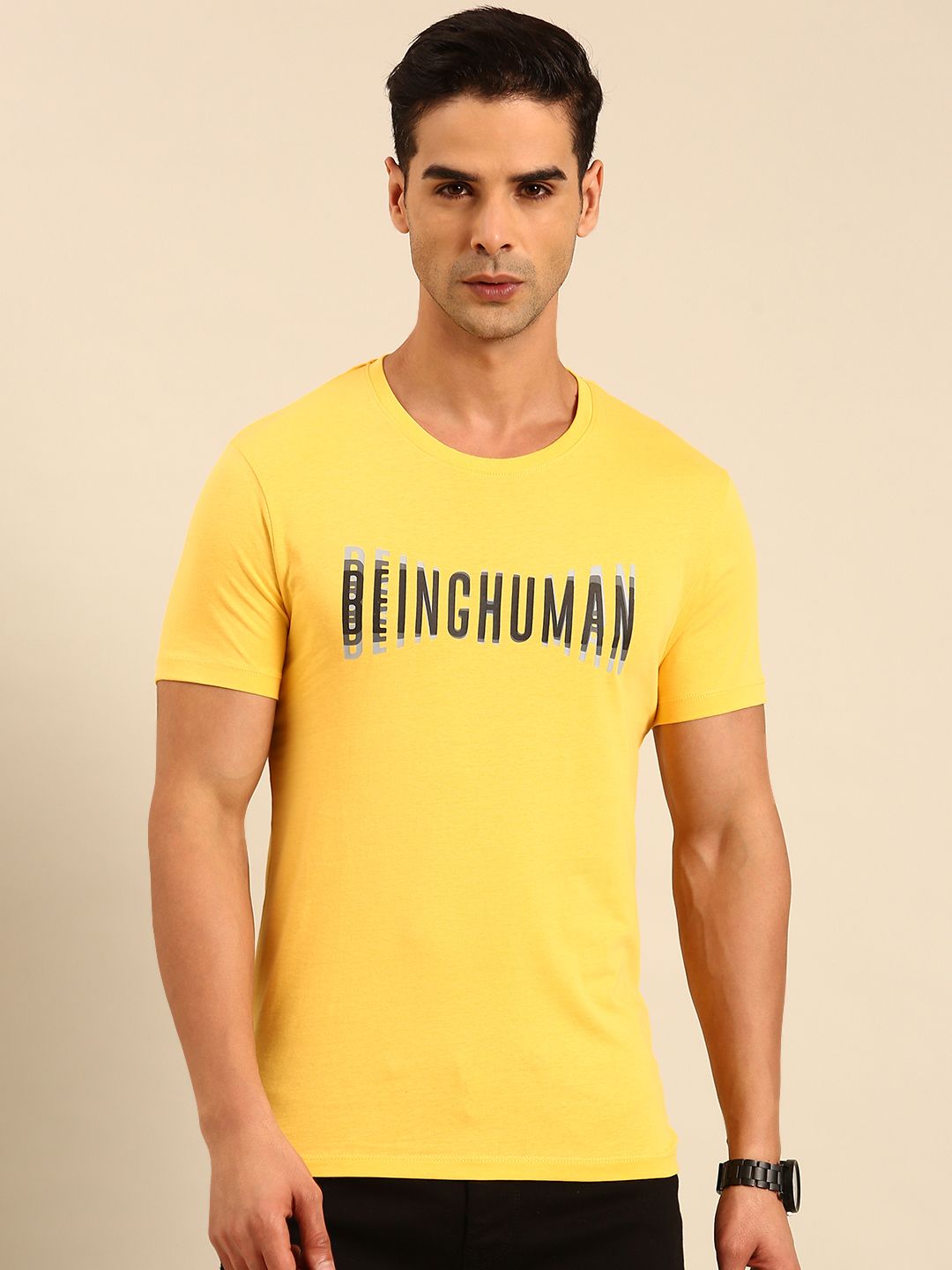 Being Human Typography Printed Pure Cotton T-shirt