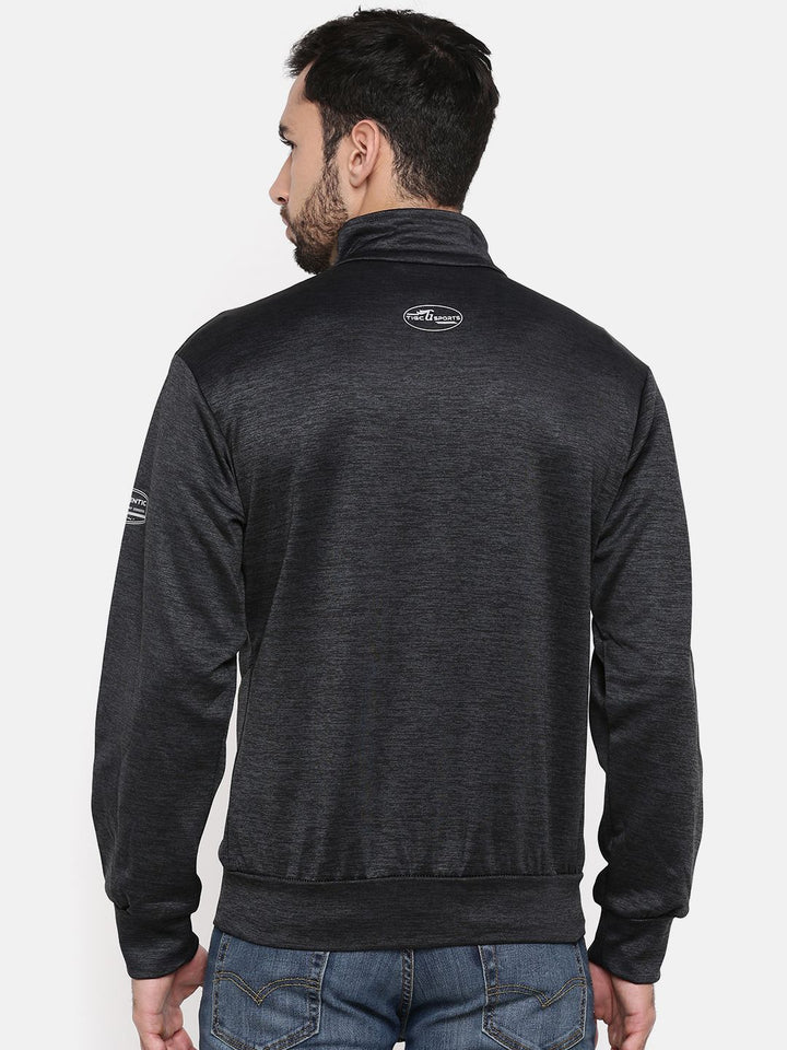 The Indian Garage Co Men Charcoal Grey Solid Bomber