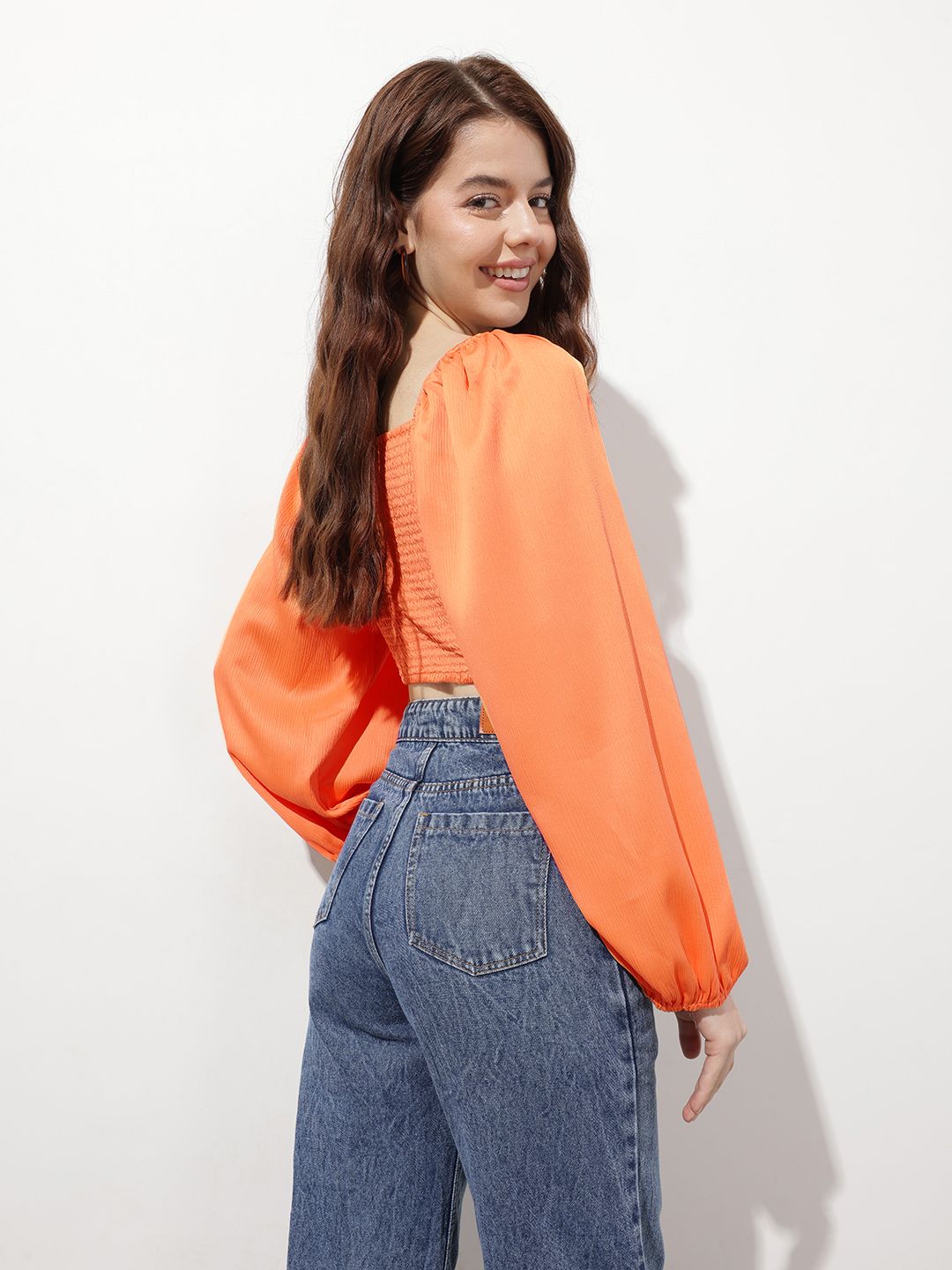 DressBerry Sun-Kissed Satin Twist-Front Crop Top