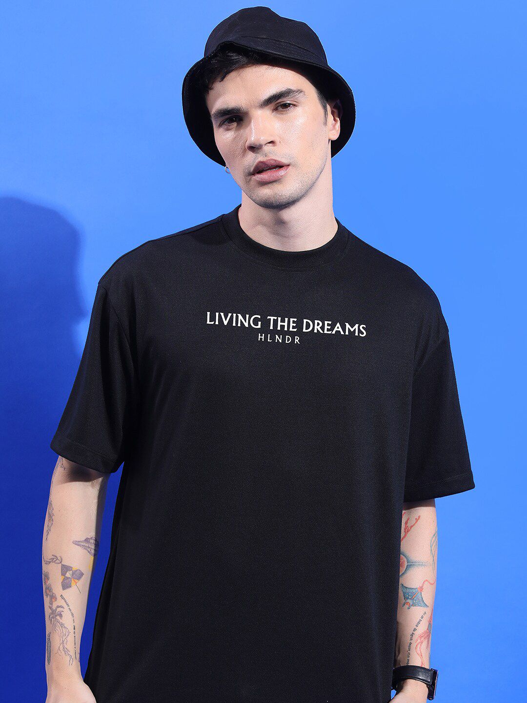 HIGHLANDER Graphic Printed Drop Shoulder Sleeves Oversized Fit T-shirt