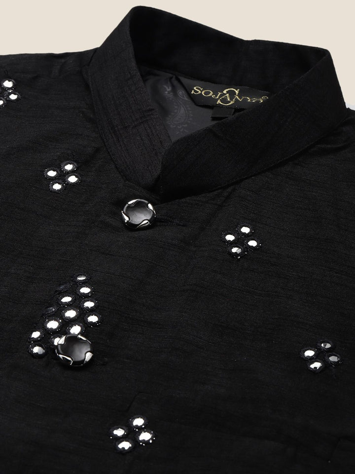 SOJANYA Mandarin Collar Regular Kurta With Pyjamas & Nehru Jacket
