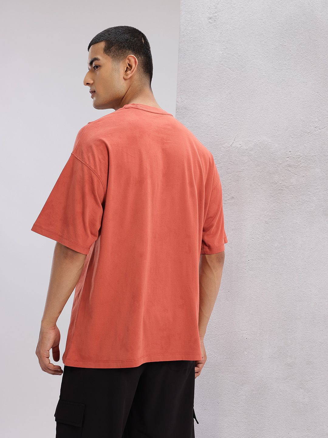 HRX by Hrithik Roshan Printed Drop-Sleeves Pure Cotton Oversized Lifestyle T-shirt