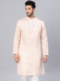 SOJANYA Kurta Lurus Pepejal Berwarna Peach Lelaki