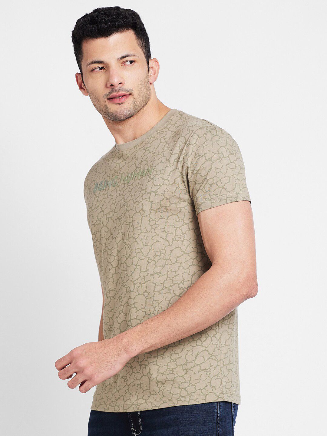 Being Human Abstract Printed Cotton T-shirt