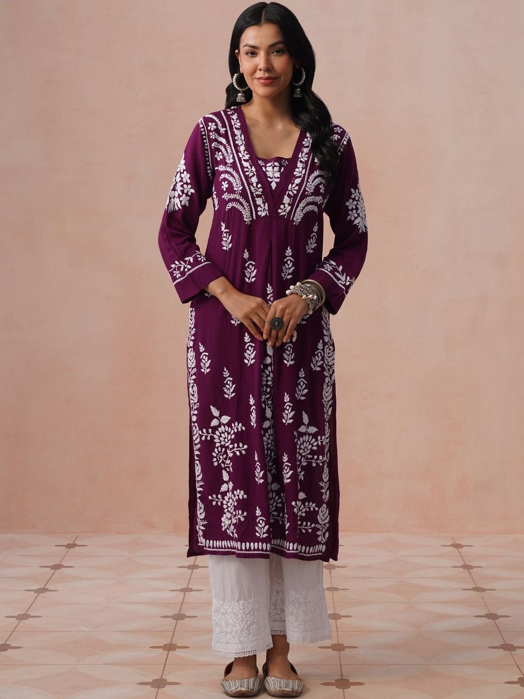 House of Chikankari Women Ethnic Motifs Embroidered Chikankari Kurta