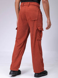 The Indian Garage Co Men Textured Loose Fit Cargos Trousers