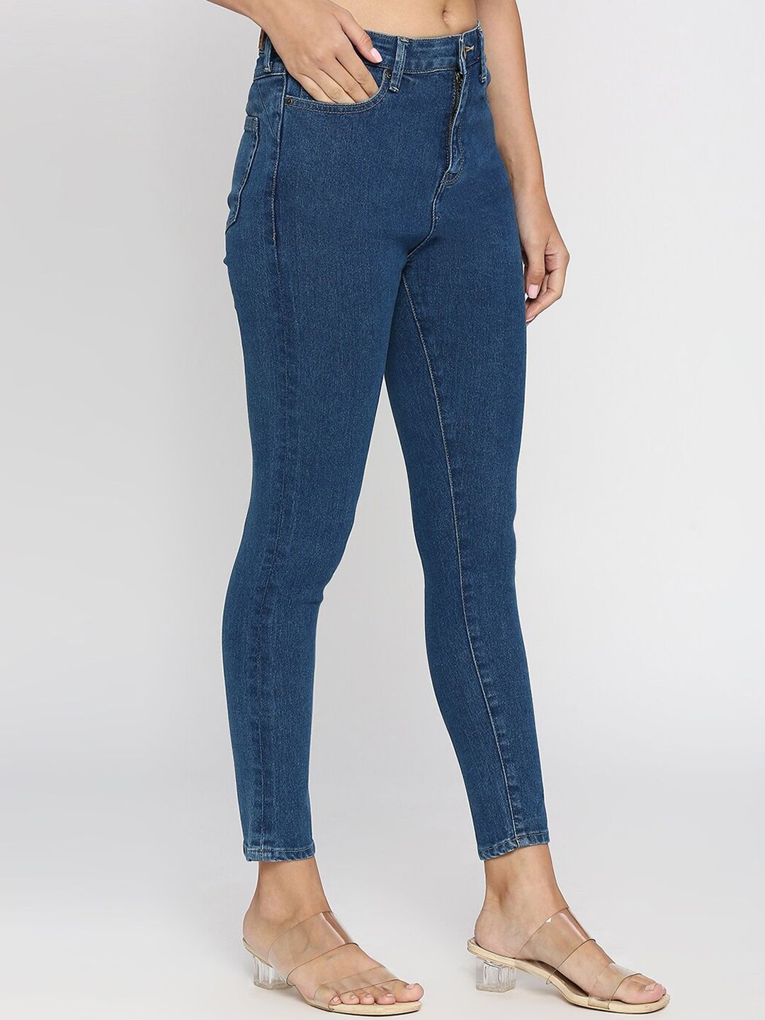 SPYKAR Women Mid-Rise No Fade Dark Shade Non Stretchable Skinny Fit Jeans