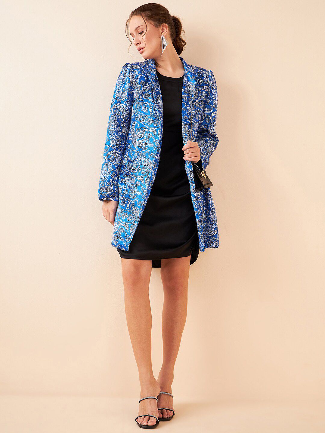 Antheaa Bodycon Dress With Ethnic Motifs Printed Jacket