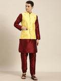 SOJANYA Maroon Mirror Work Kurta dengan Churidar