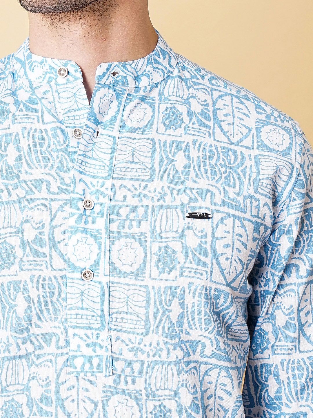 The Indian Garage Co Men Blue Ethnic Motifs Printed Casual Shirt