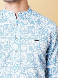 The Indian Garage Co Men Blue Ethnic Motifs Printed Casual Shirt