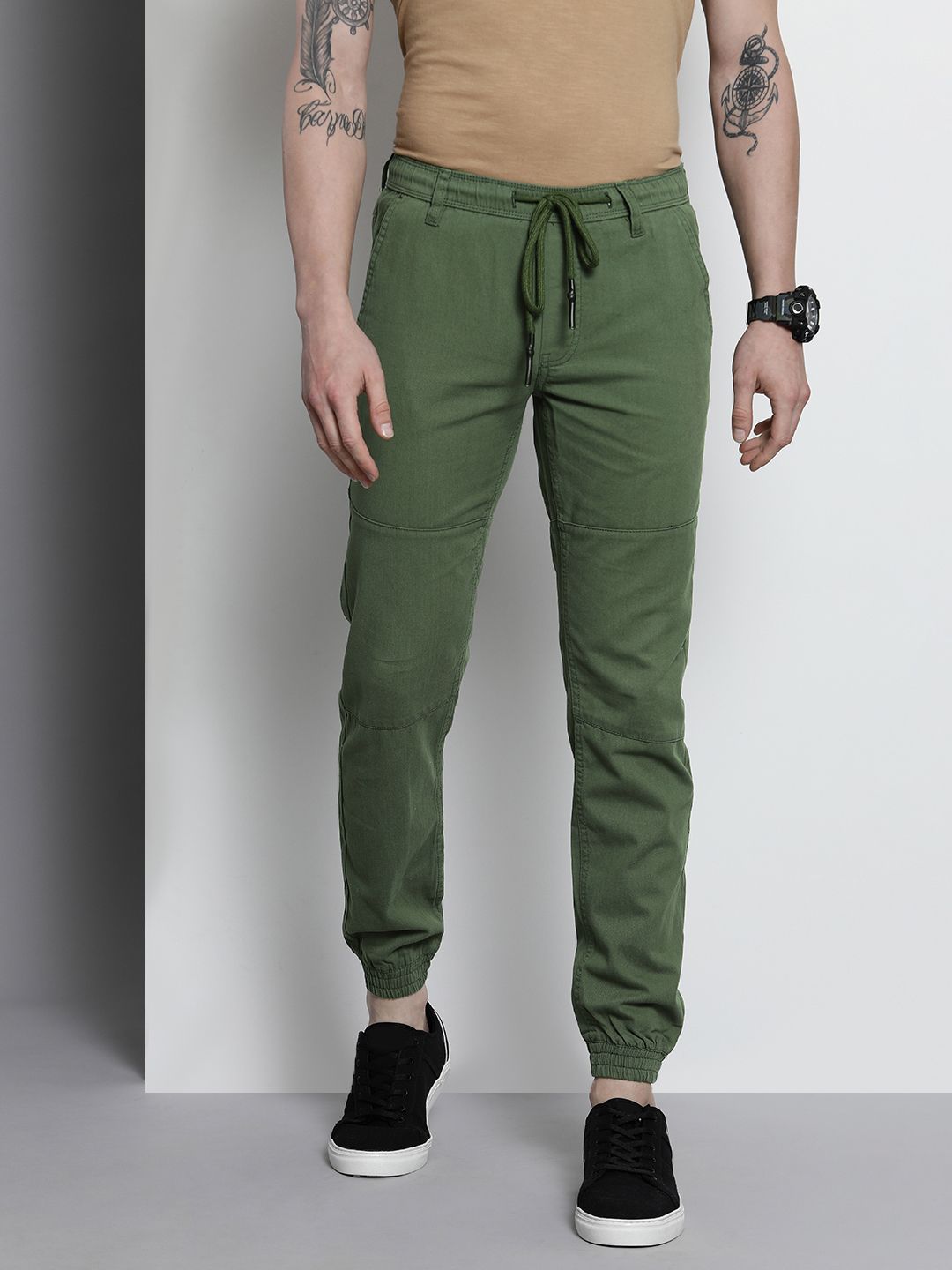 The Indian Garage Co Men Green Joggers Trousers