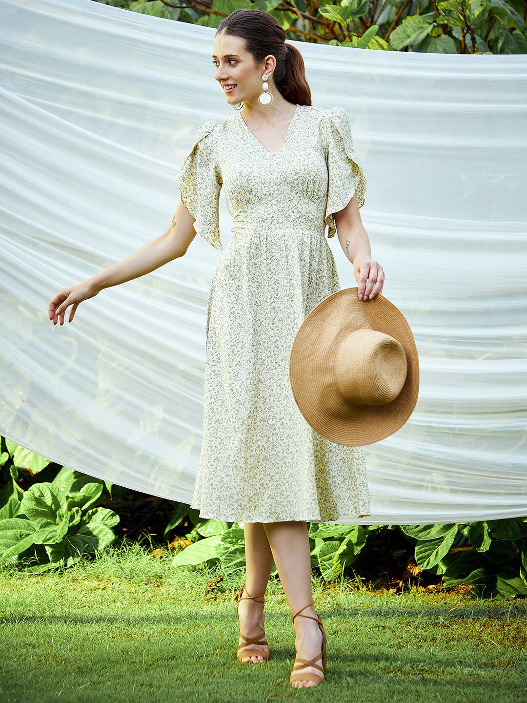 Athena Women Yellow Floral Dress