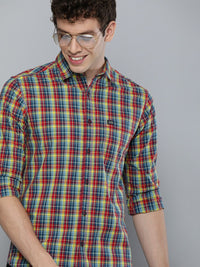 The Indian Garage Co Men Multicoloured Slim Fit Checked Casual Shirt