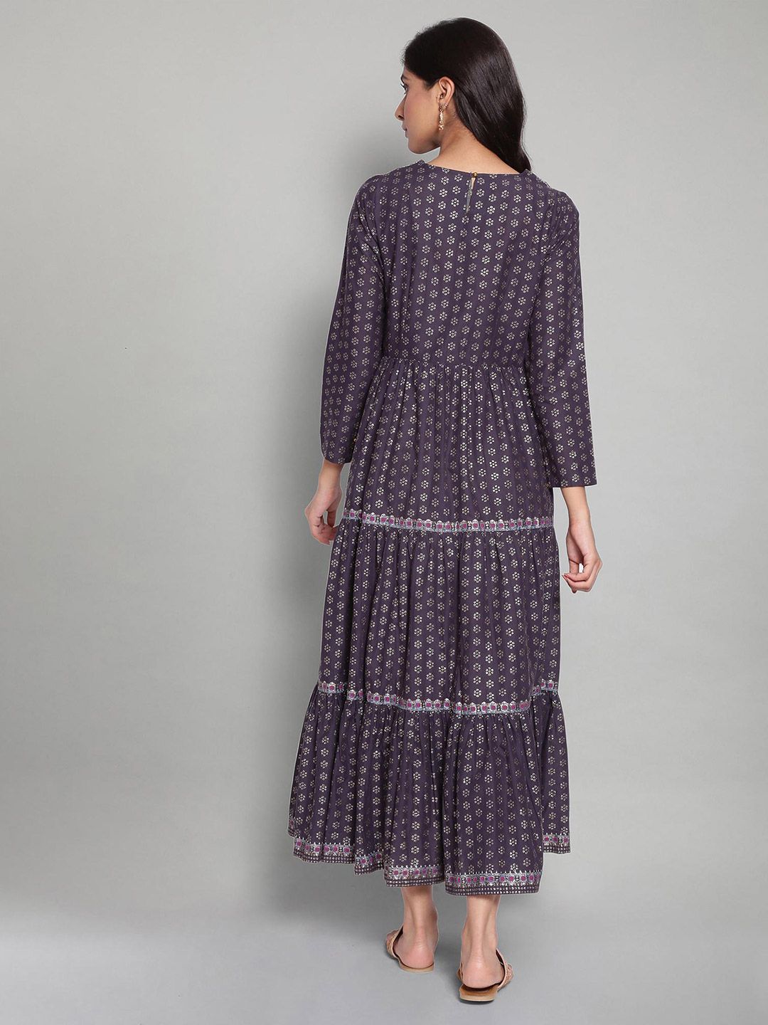 W Ethnic Motifs Maxi Cotton Dress