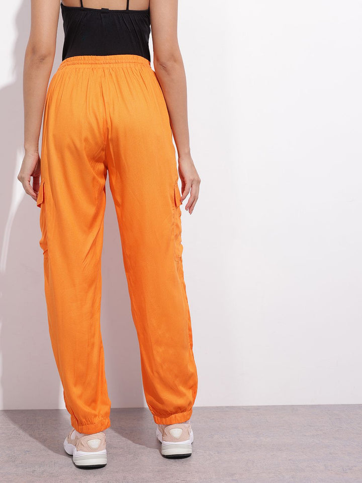 DressBerry Women Autumn Persimmons Utilitarian Cargo Joggers