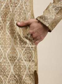 SOJANYA Ethnic Motifs Woven Design Jacquard Silk Kurta With Churidar