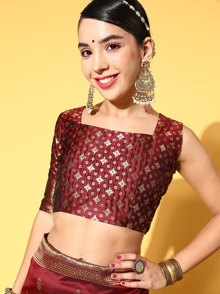 Saree mall Ethnic Motifs Saree with Woven Design Border