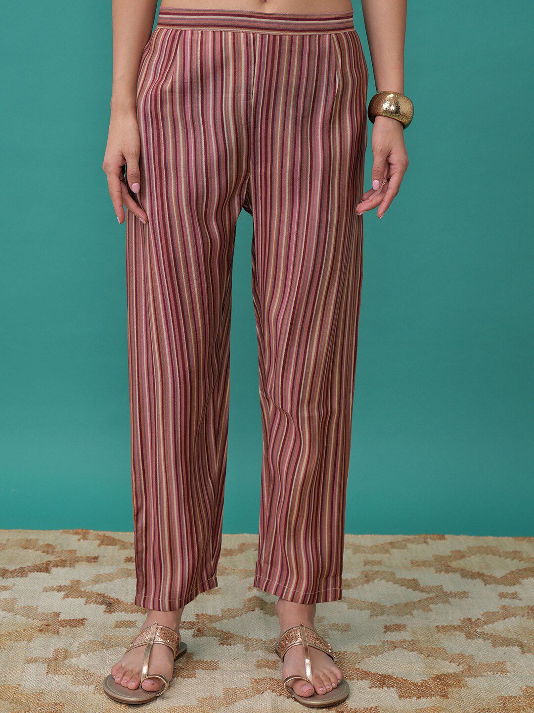 Vishudh Floral Printed Regular Kurta with Trousers & With Dupatta