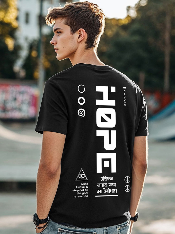 Bewakoof Men Black Printed Pure Cotton T-shirt