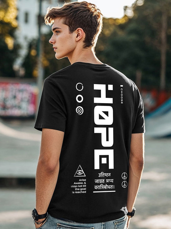 Bewakoof Men Black Printed Pure Cotton T-shirt