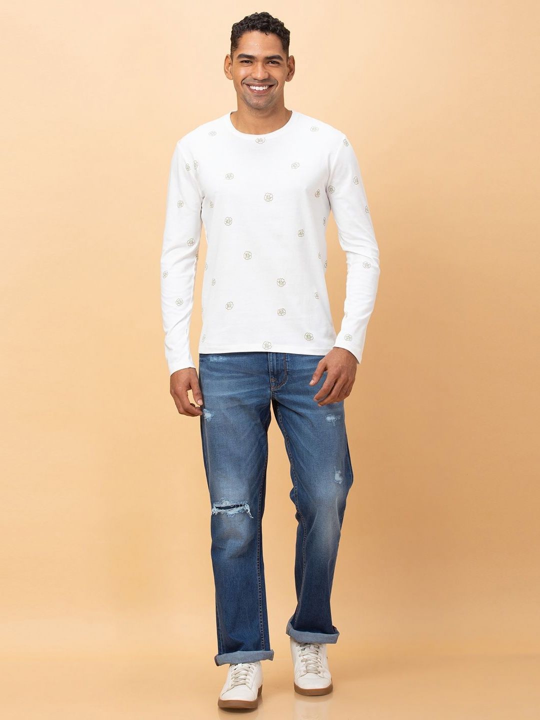 Being Human Men Printed Henley Neck T-shirt