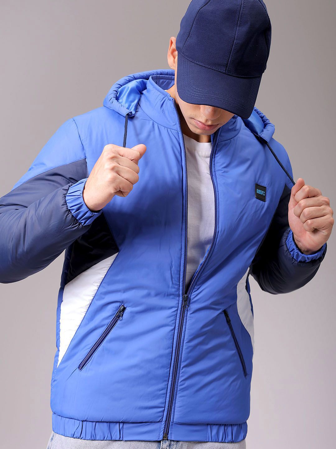The Indian Garage Co Men Hooded Colourblocked Casual Padded Jacket