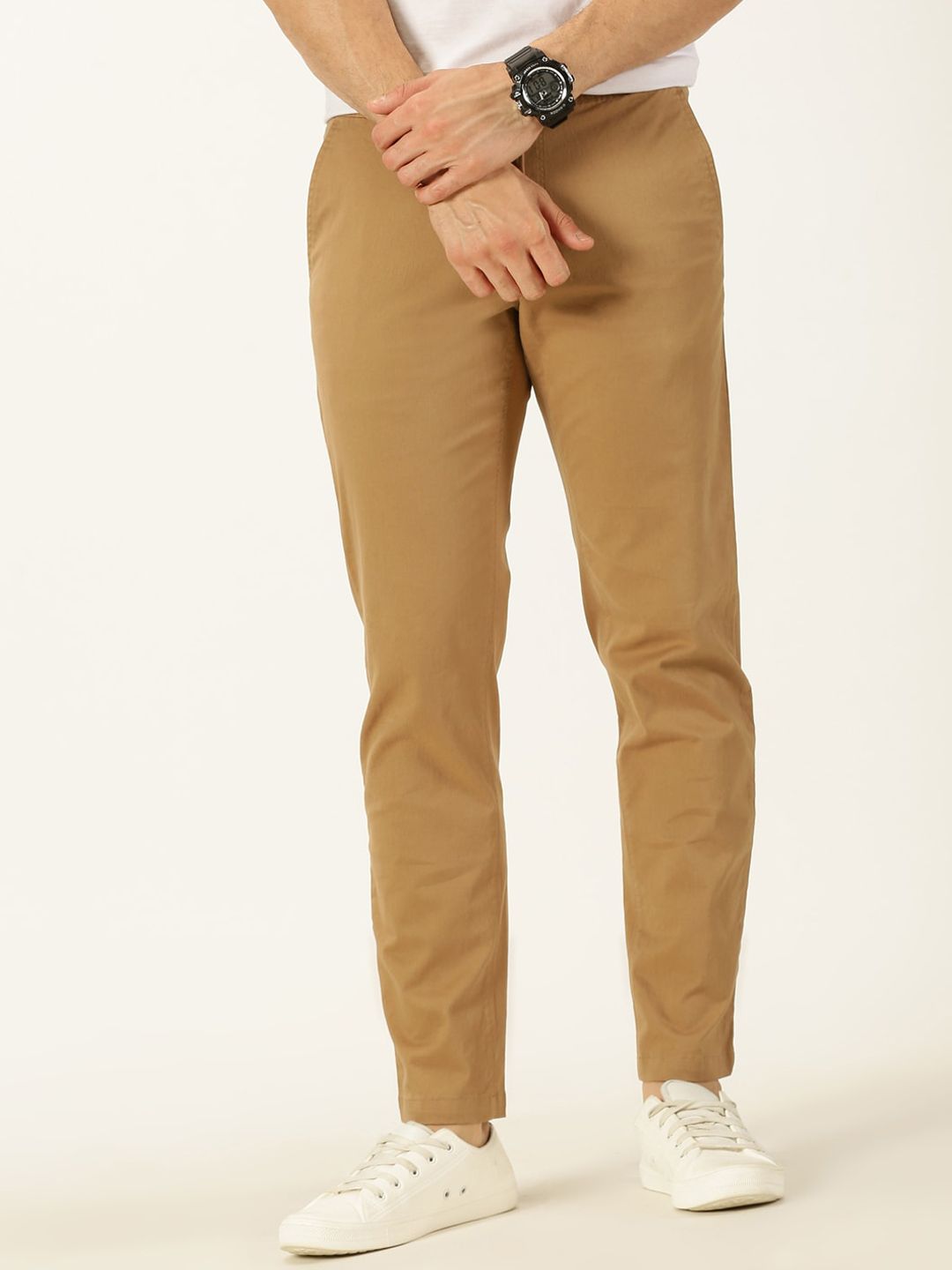 Thomas Scott Men Smart Mid Rise Cotton Chinos Trousers