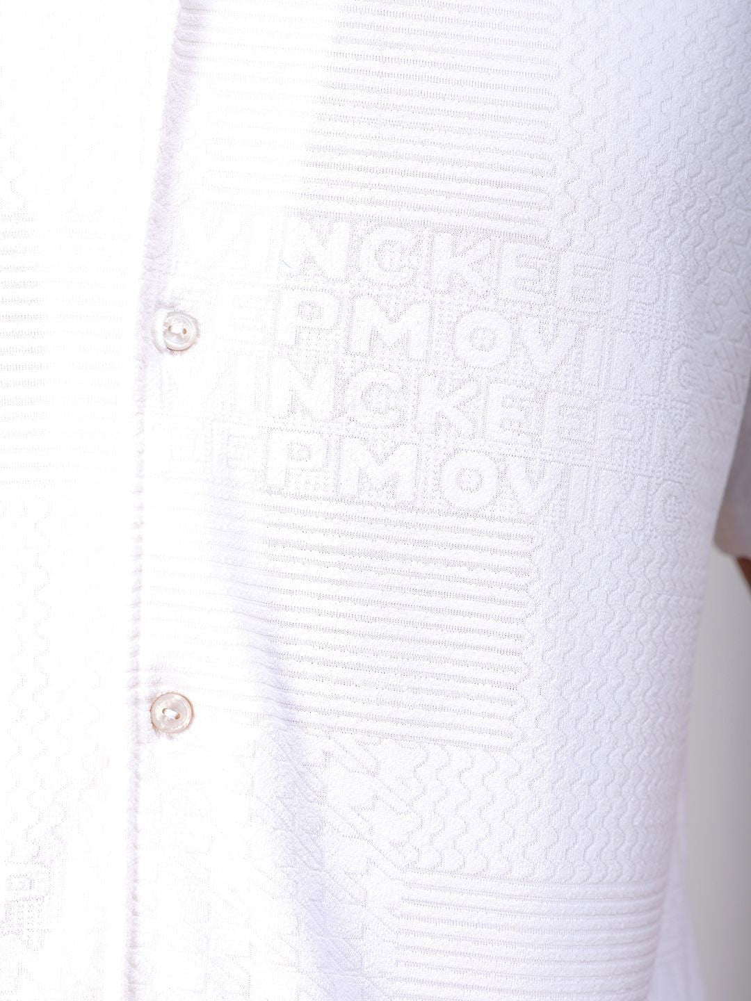 The Indian Garage Co Men Slim Fit Textured Terry Knit Resortwear Shirt