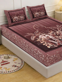 Myntra Elegant Homes Rust 400 TC King Bedsheet with 2 Pillow Covers
