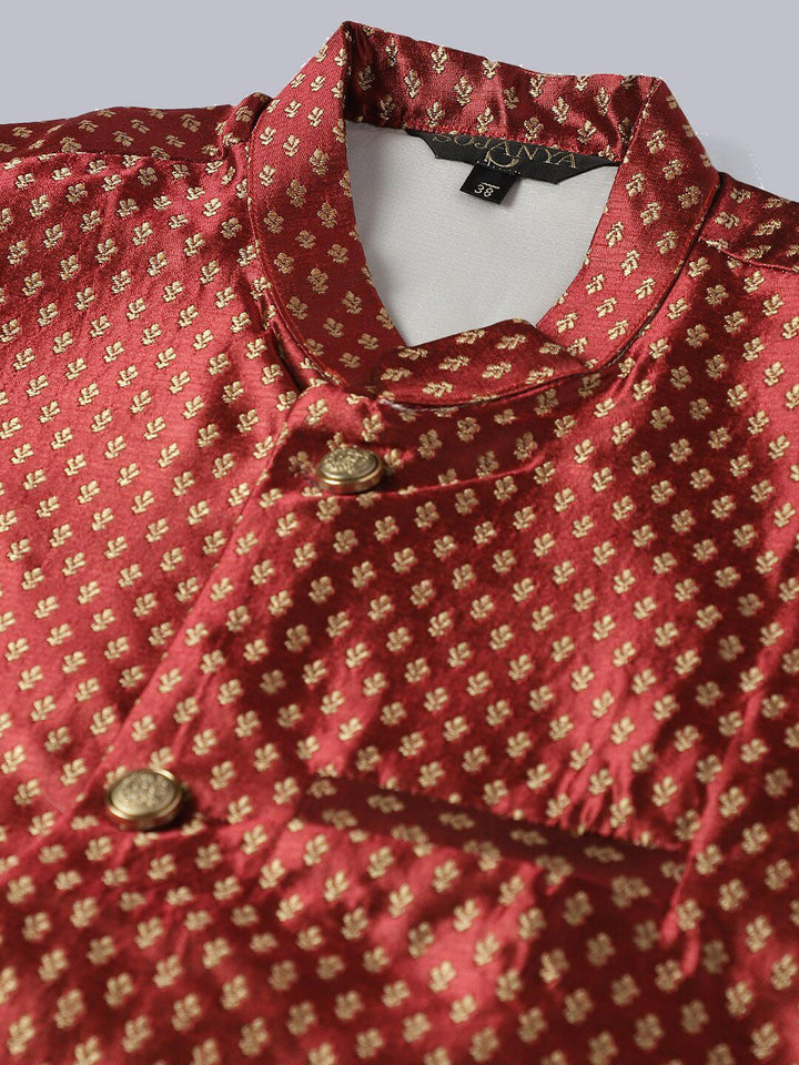 SOJANYA Kurta Lurus Sulam Labuci Kapas Tulen Dengan Jaket Churidar Dan Nehru
