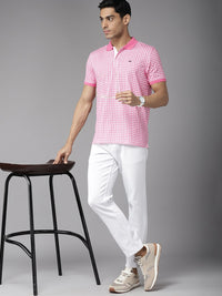 Park Avenue Men Geometric Print Polo Collar Slim Fit T-shirt
