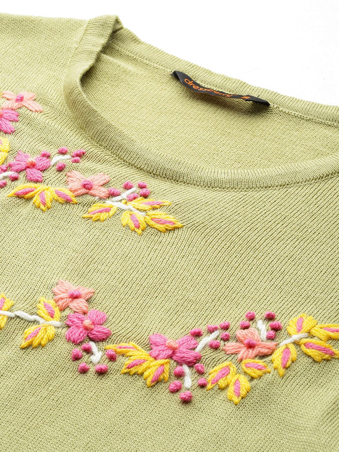 DressBerry Embroidered Floral Pullover
