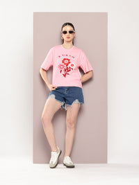 DILLINGER Women Oversized Embroidery Crew Neck Tshirt