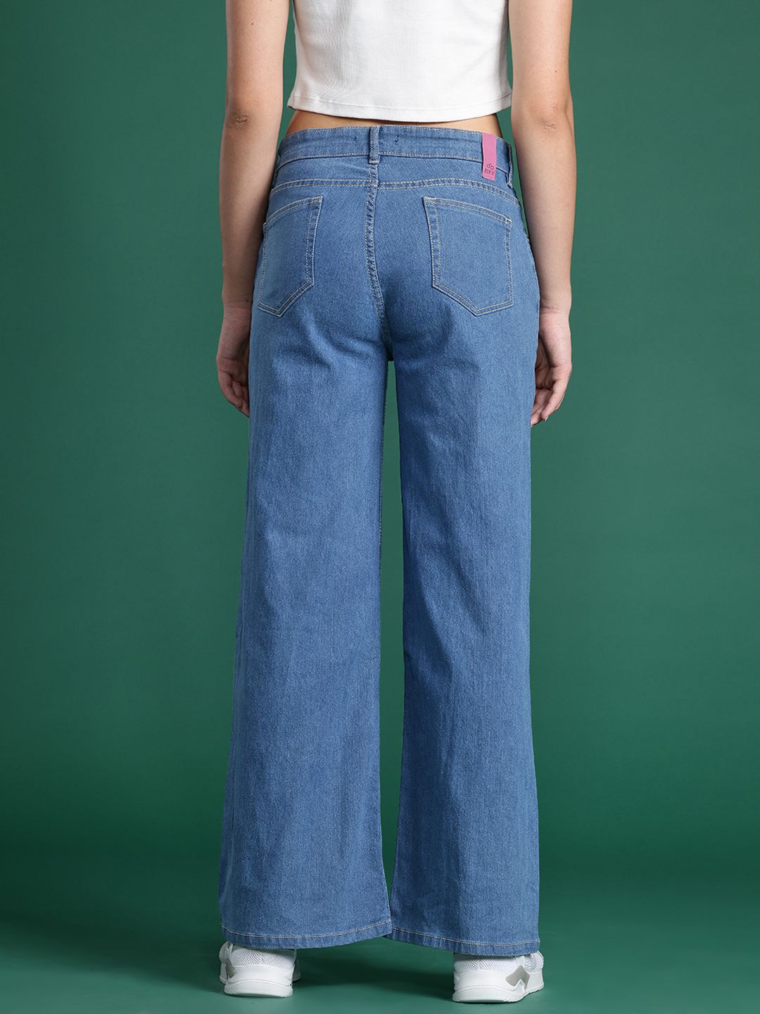 DressBerry Women Wide Leg Printed Stretchable Jeans