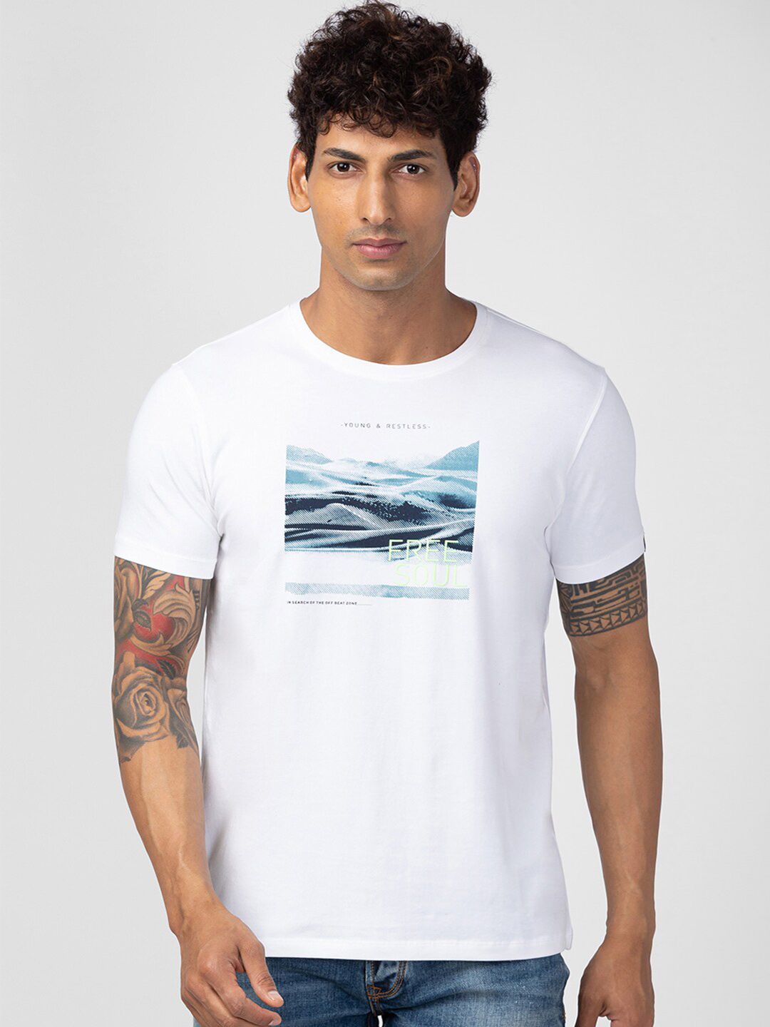 SPYKAR Men Typography Printed T-shirt