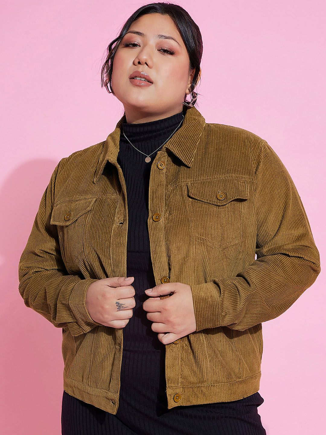SASSAFRAS Curve Striped Corduroy Jacket